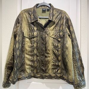 Quizz Woman & Co. plus Large jacket  Women’s Snake Pants Green Color